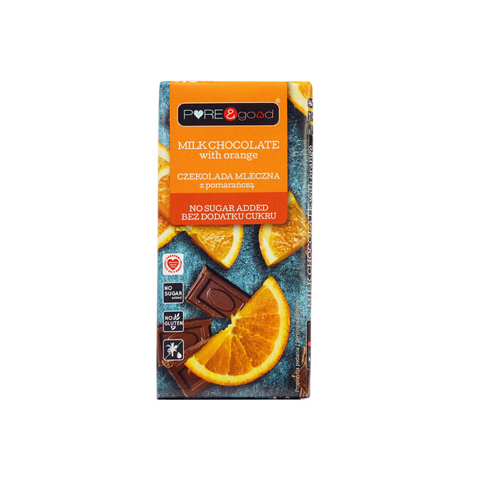 Czekolada ml. z pomarań. BDC 75g PURE&amp;good