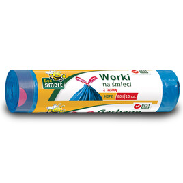Worki na śmieci z taśmą 60L 10 sztuk