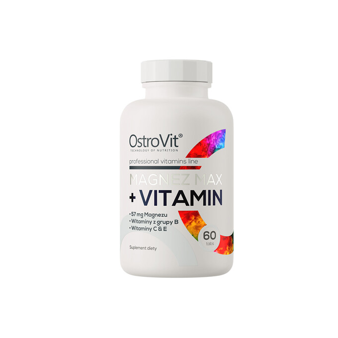 Magnez MAX + Vitamin 60 tabletek - OstroVit