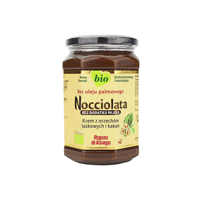 BIO Krem orzechowy bez dodatku mleka 650g Nocciolata