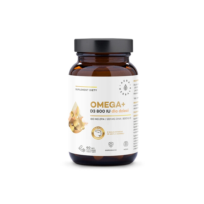 Witamina dla dzieci Omega+D3 60 sztuk Aura Herbals