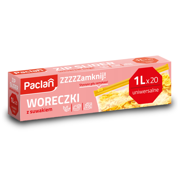Woreczki strunowe z suwakiem 1L/ 20 szt  PACLAN