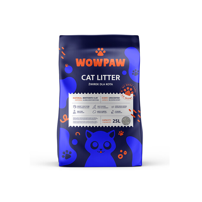 WowPaw Żwirek bentonitowy bezzapachowy 25l