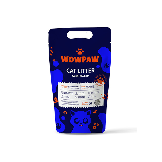 WowPaw Żwirek bentonitowy bezzapachowy 5l