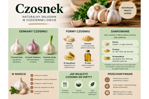 Czosnek - właściwości zdrowotne, dawkowanie i formy
