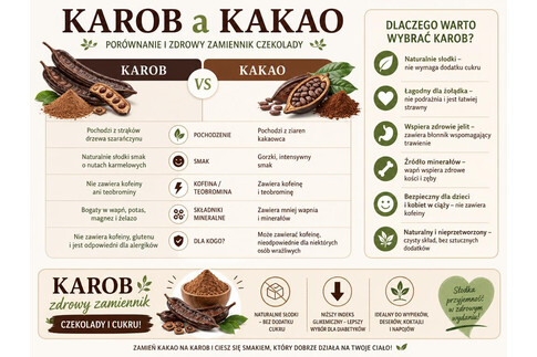Karob a kakao - porównanie i zdrowy zamiennik czekolady