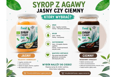 Syrop z agawy jasny i ciemny - który wybrać?