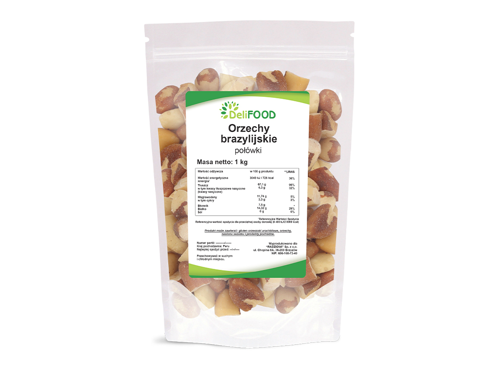 Orzechy Brazylijskie 1kg DeliFOOD - Zdrowa Przekąska Pełna Selenu