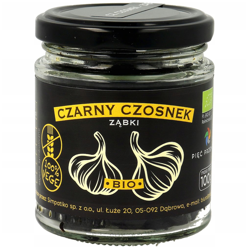 PIĘĆ PRZEMIAN Czarny czosnek ząbki BIO 100g